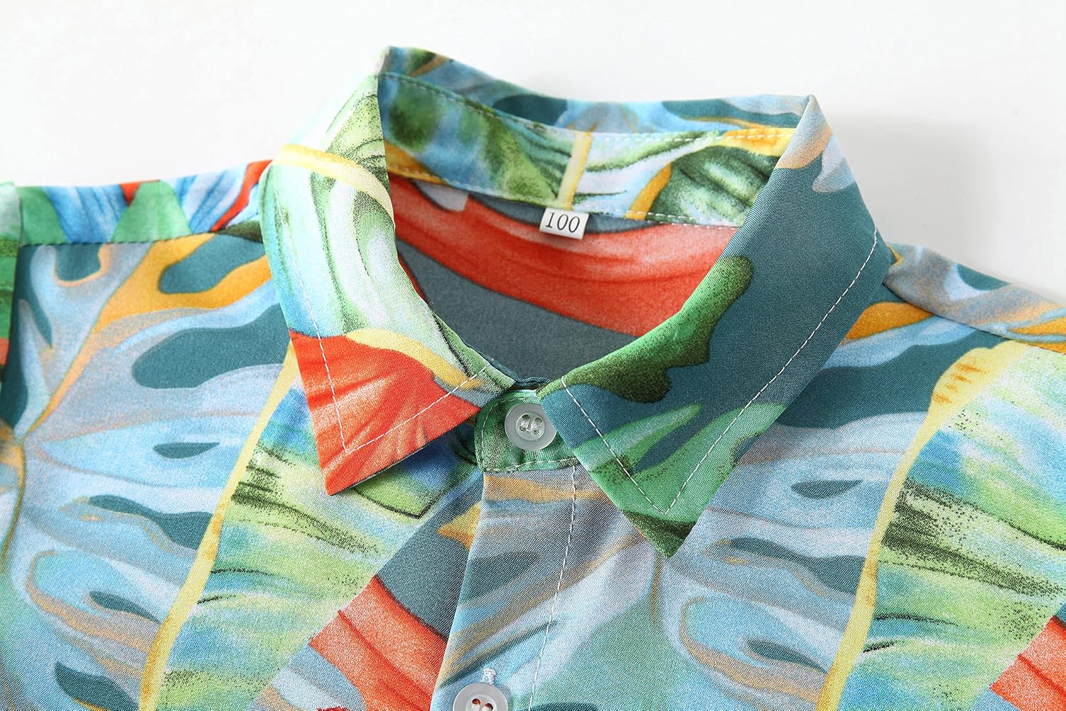 Baby Boy Button Down Hawaiian Shirts Short Sleeve Cool Cartoon Print Aloha Dress Tops T-Shirt thumbnail