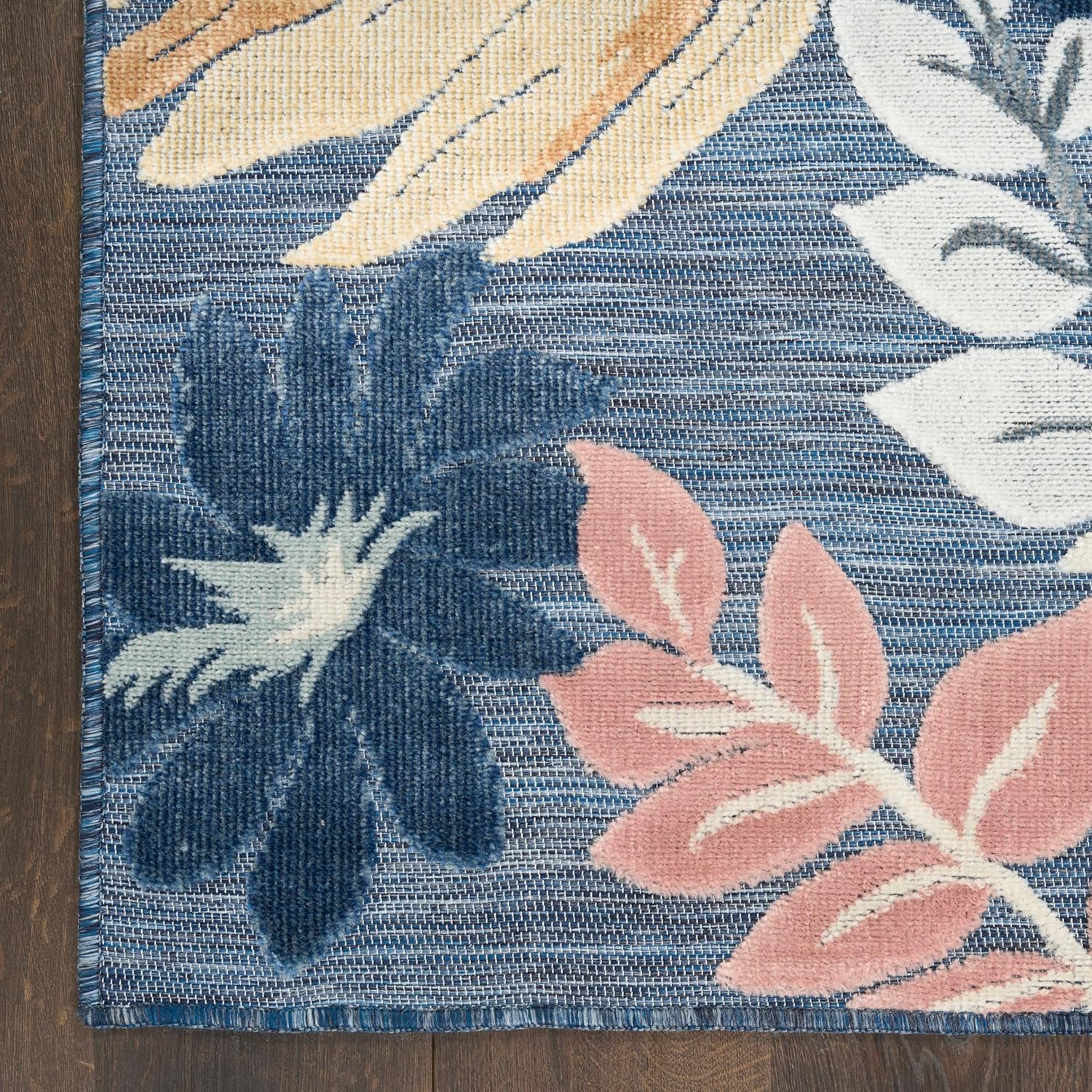 Nourison Home Suncoast Denim Multi 2' x 6' Area Rug - Easy Clean, Non Shedding, Bed Room, Living Room, Dining Room, Kitchen (6' Runner)