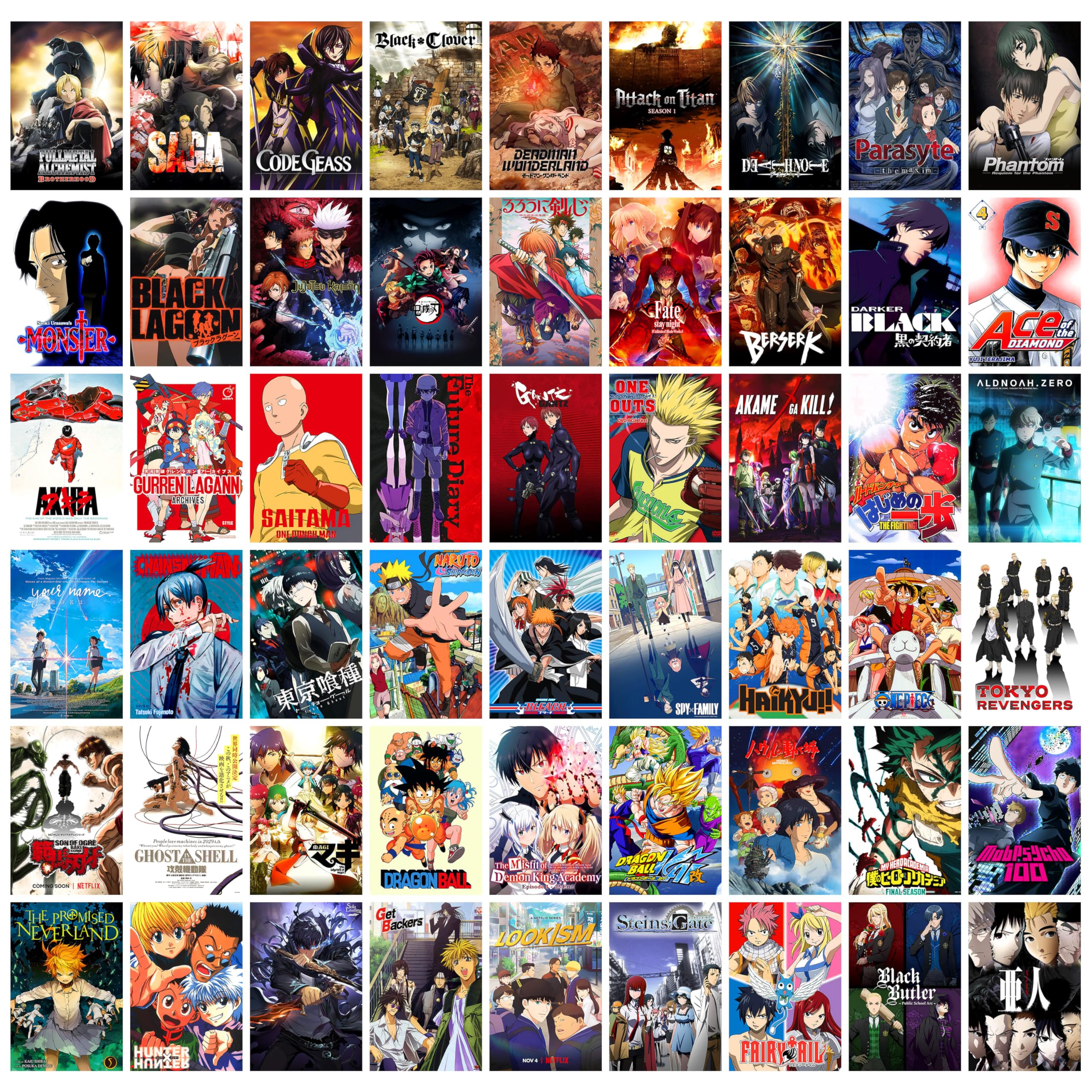 Anime Wall Collage Kit - 54 Posters Included -23 Anime Wall Collage Kit - 54 Posters Included -23