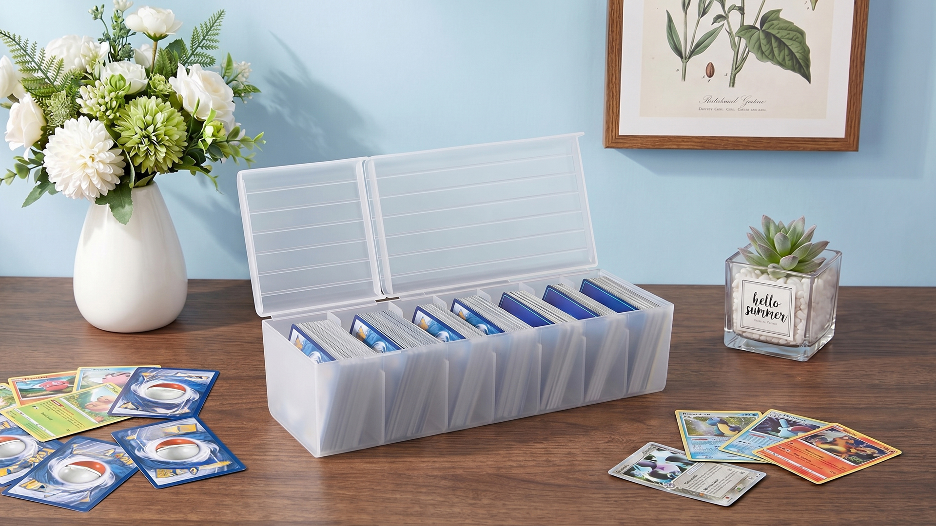 DEARMAMY – Caja Transparente Organizadora Para Tarjetas – Porta Naipes Y Cartas De Juego, Tamaño Compacto Y Resistente