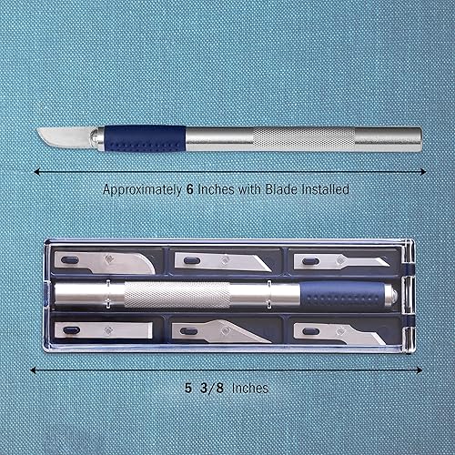 Miniatura 2 de WA Portman - Juego de cuchillos para pasatiempos – 1 cuchillo de precisión con 6 cuchillas de acero al carbono surtidas – Kit de 7 cuchillos de