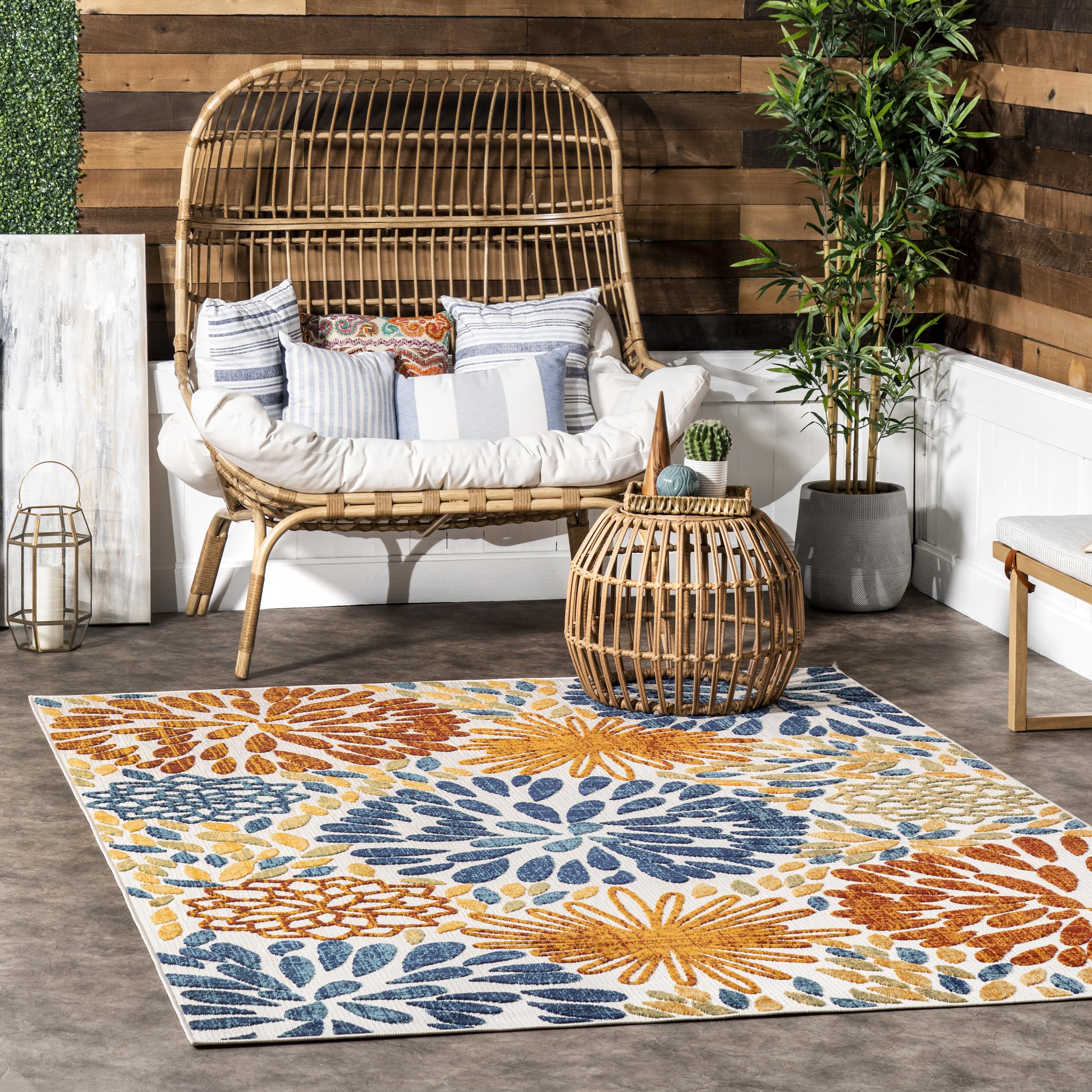 lemohoney03　0916 Amazon.com: nuLOOM Monique Floral Indoor/Outdoor Area Rug, 3x5