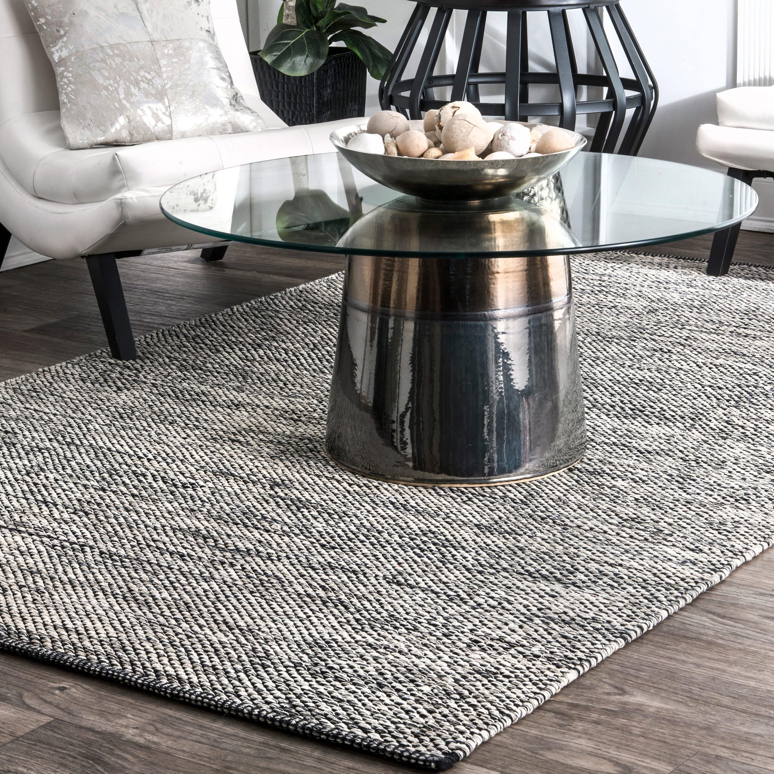 nuLOOM Hand Woven Area Rug, 5' x 8', Grey