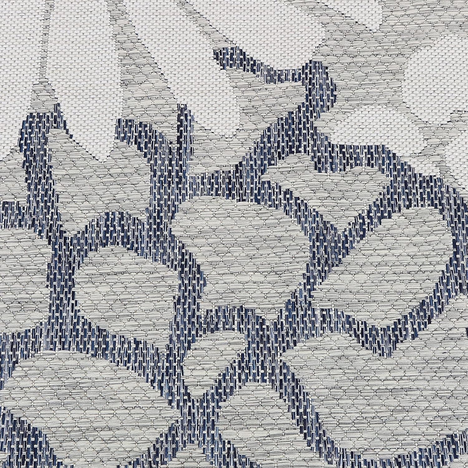 Sunnydaze Flourishing Fantasies Indoor/Outdoor Patio Area Rug 7x10 Foot - Azure - Weather-Resistant Polypropylene - Porch, Camping and Backyard Area Rug (6' 7" x 9' 4") : Sunnydaze Decor: Patio, Lawn & Garden