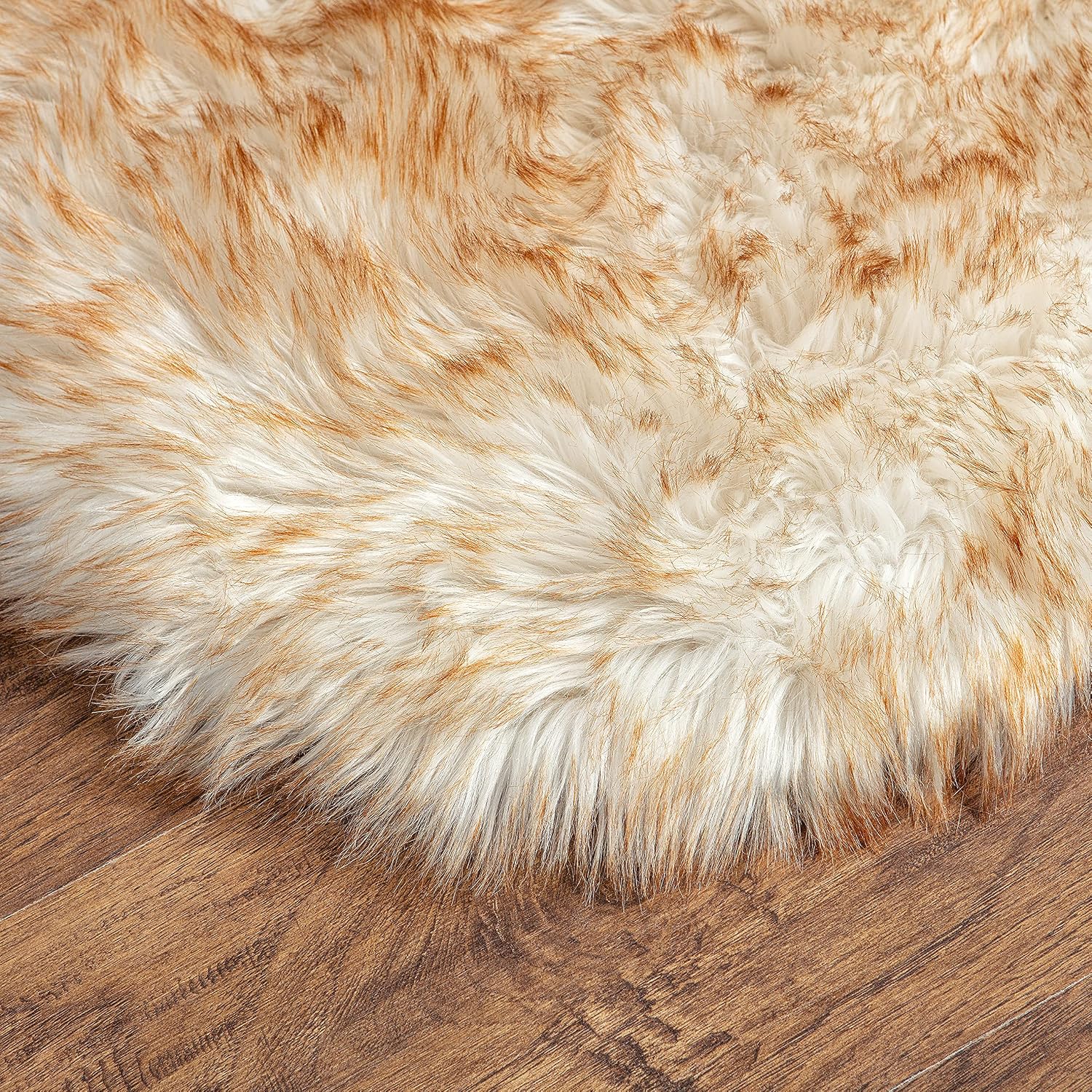 Chanasya Premium Soft Faux Beige Frost Tip White LongFur Suede Fake Sheepskin for Sofa Couch Stool Vanity Chair Cover Luxurious Fluffy Rug Shaggy Area Rugs for Living Bedroom Floor - Alaskan 2ftx6ft
