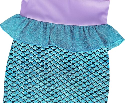 Miniatura 8 de Eledobby Ariel Dress for Girls Little Mermaid Costume Halloween Princess Mermaids Dress Up Cosplay Brithday Party Outfits