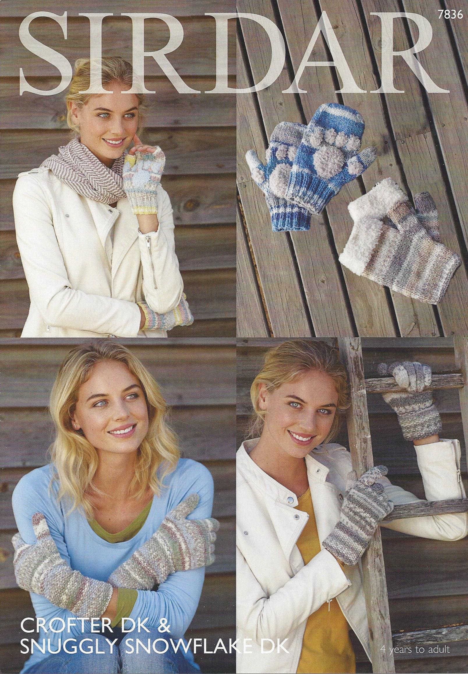 Sirdar Crofter Dk 50G Knitting Pattern - 7836 Goves & Mittens