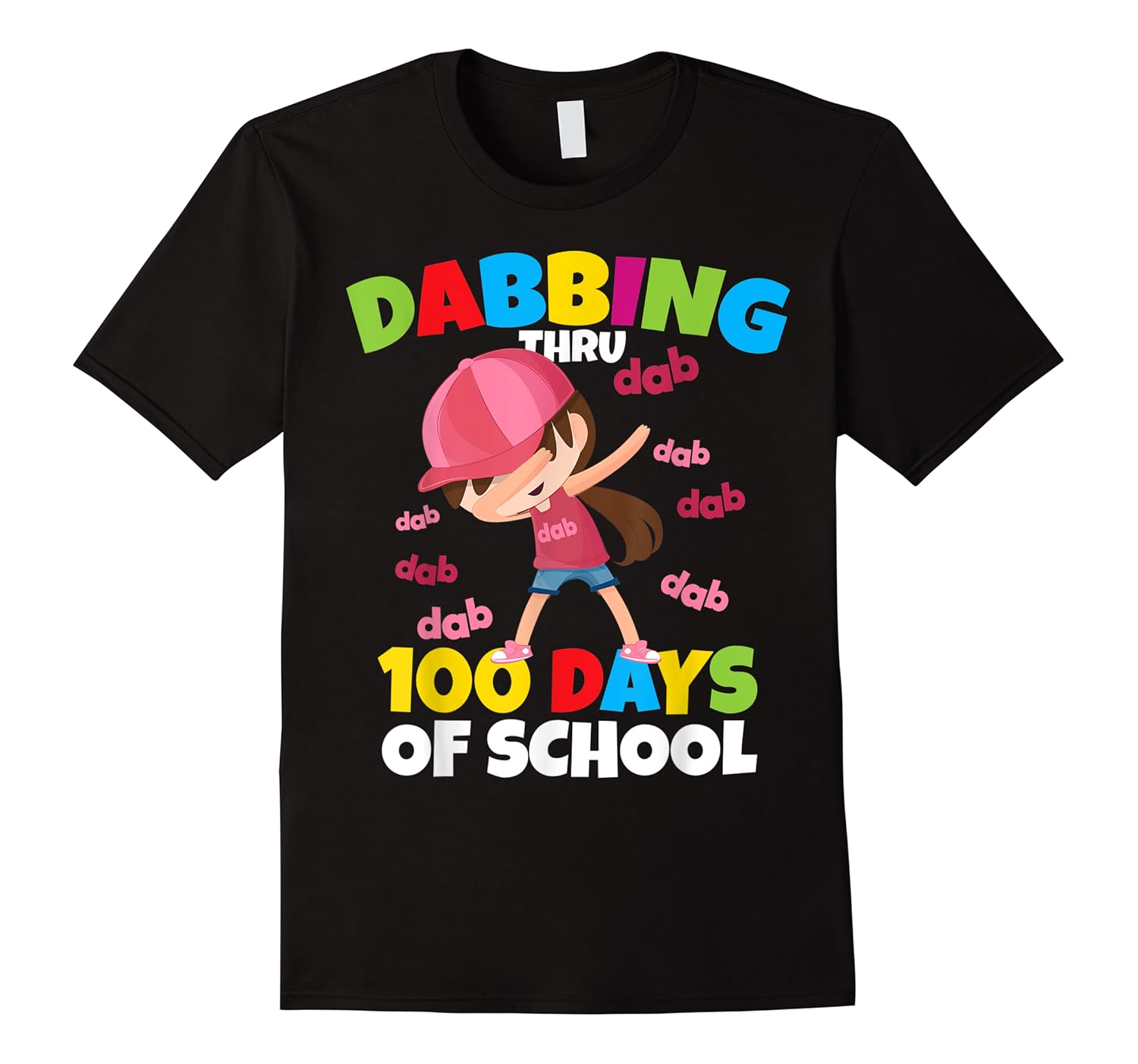 dabbing girl cool kid 100 days school girls kids gift shirts