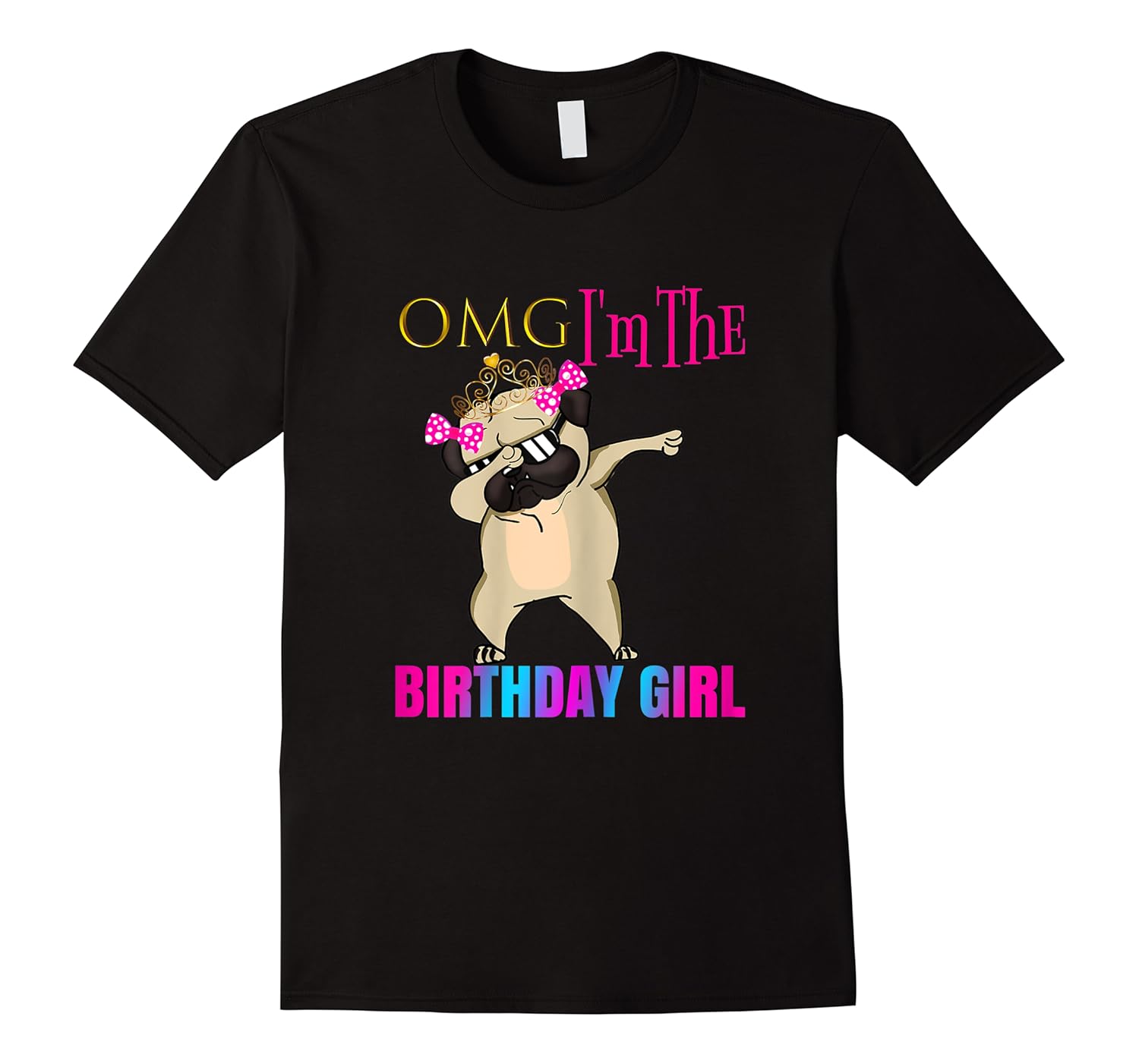 dabbing pug birthday girl party outfit gift shirts