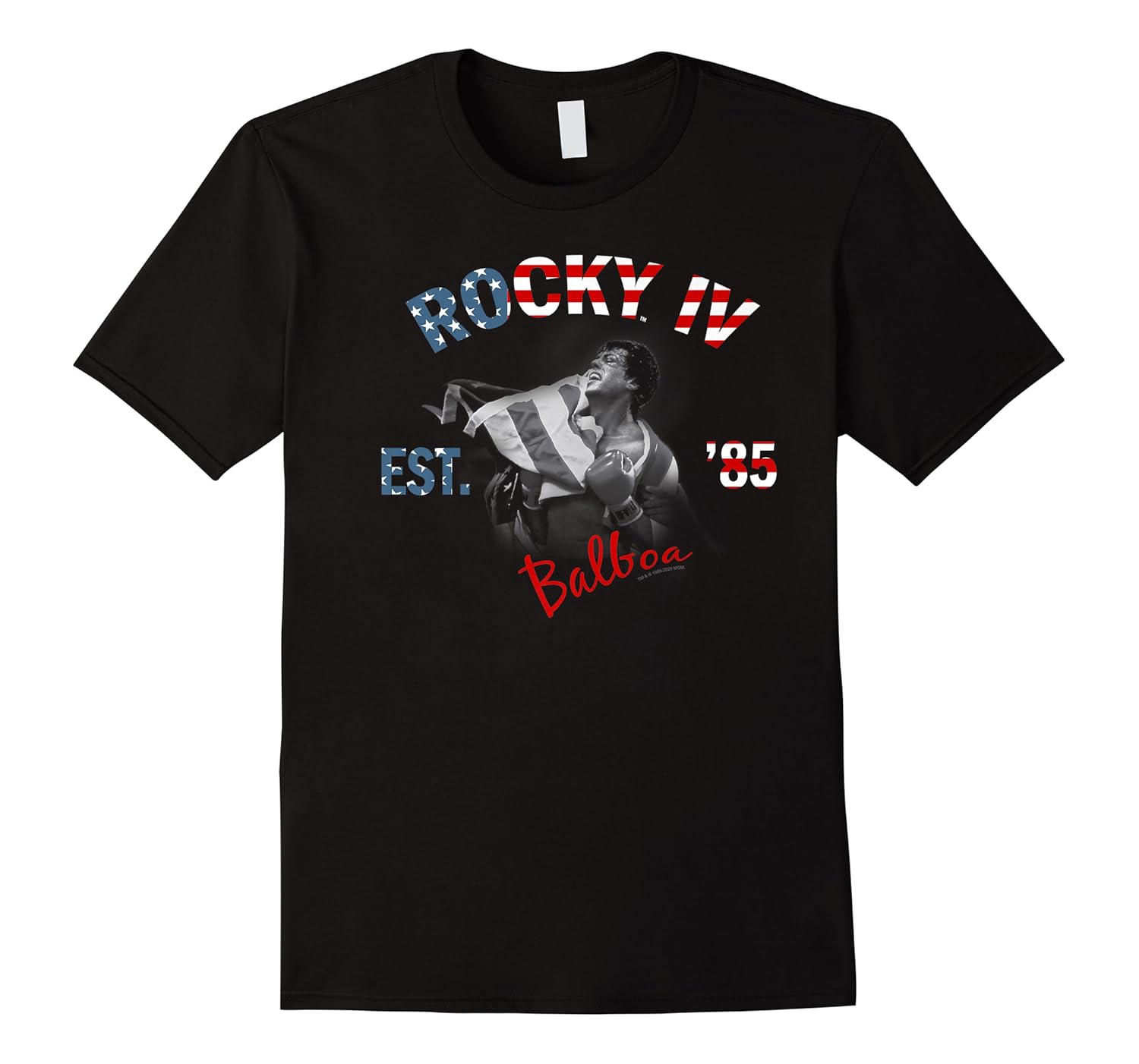 rocky iv est '85 american flag fill shirts