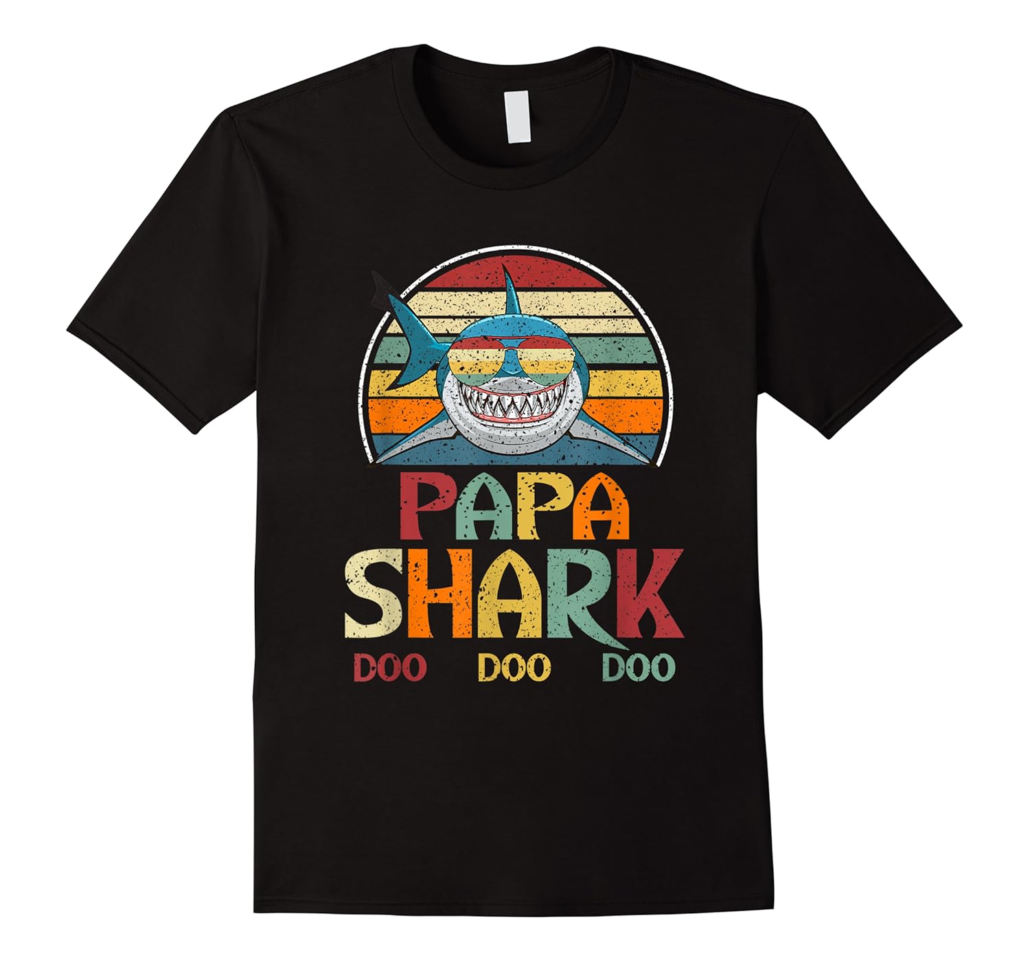 retro vintage papa shark dad gift shirts
