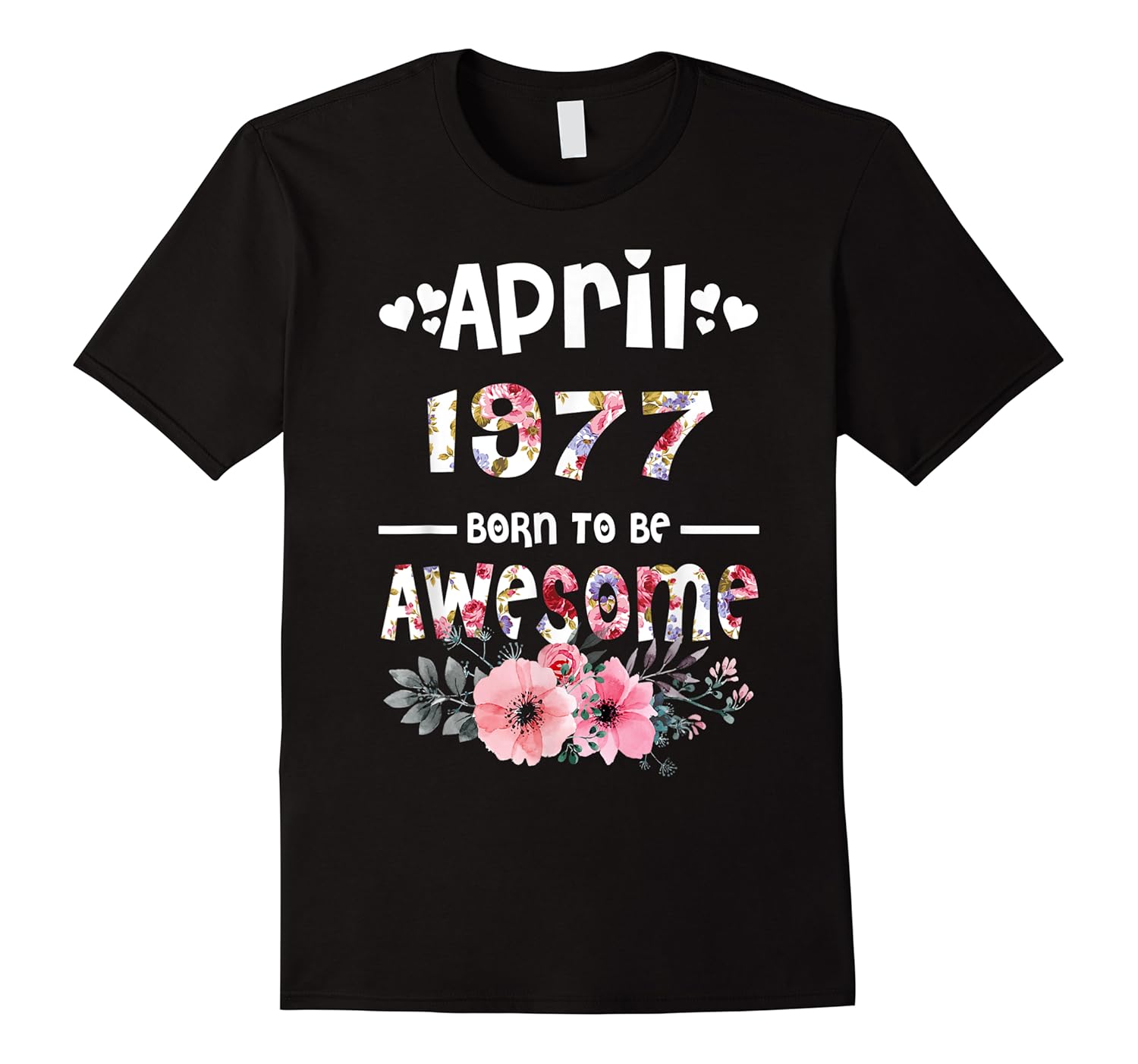 april 1977 awesome 42nd birthday flower gift girl shirts