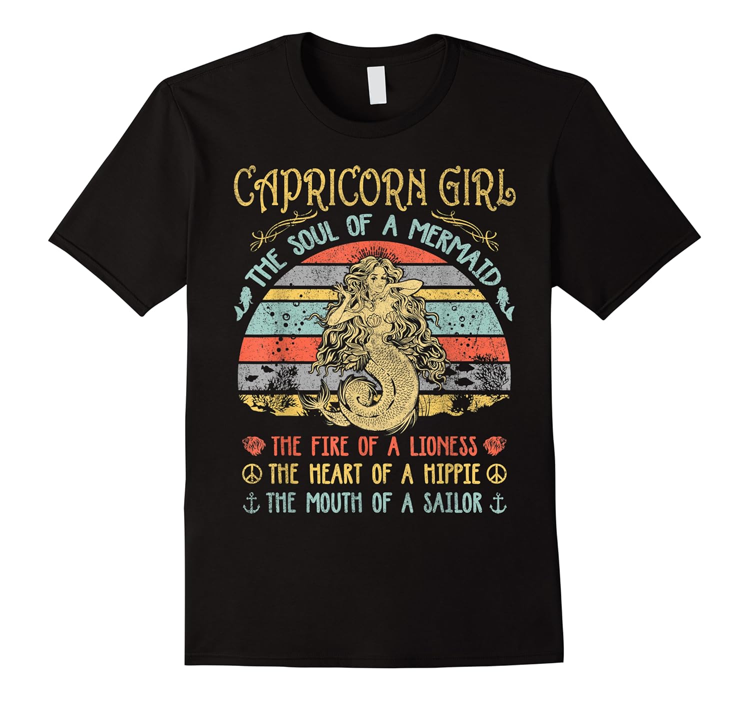 capricorn girl the soul of a mermaid vintage funny shirts