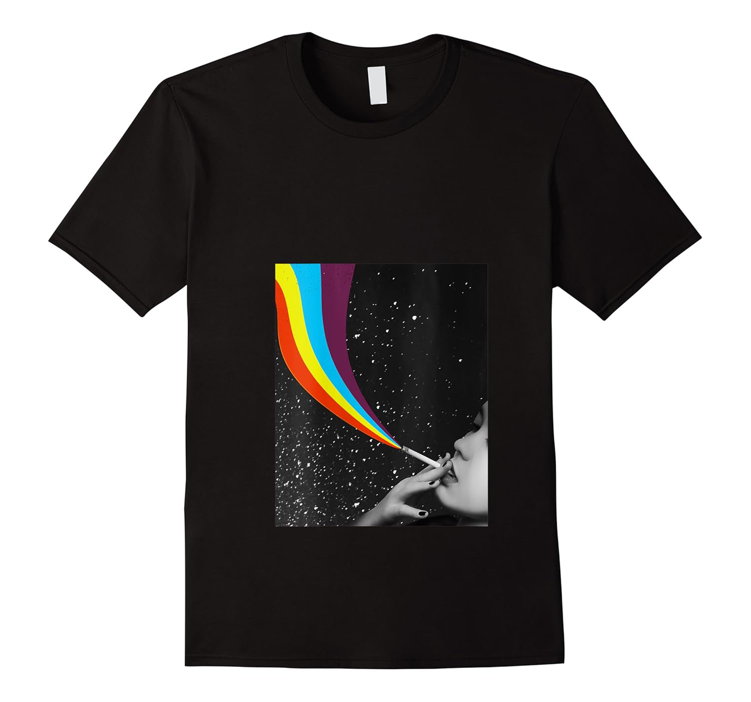 rainbow cosmic girl surreal artwork creative collage art shirts