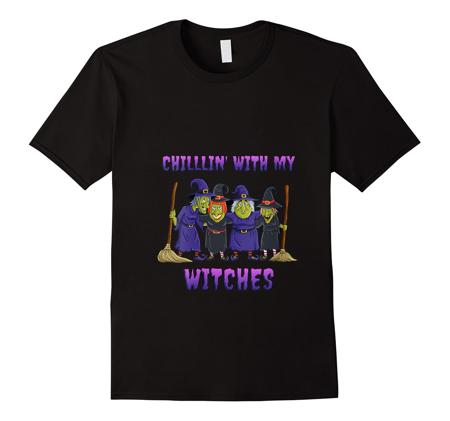 chillin with my witches halloween funny shirts