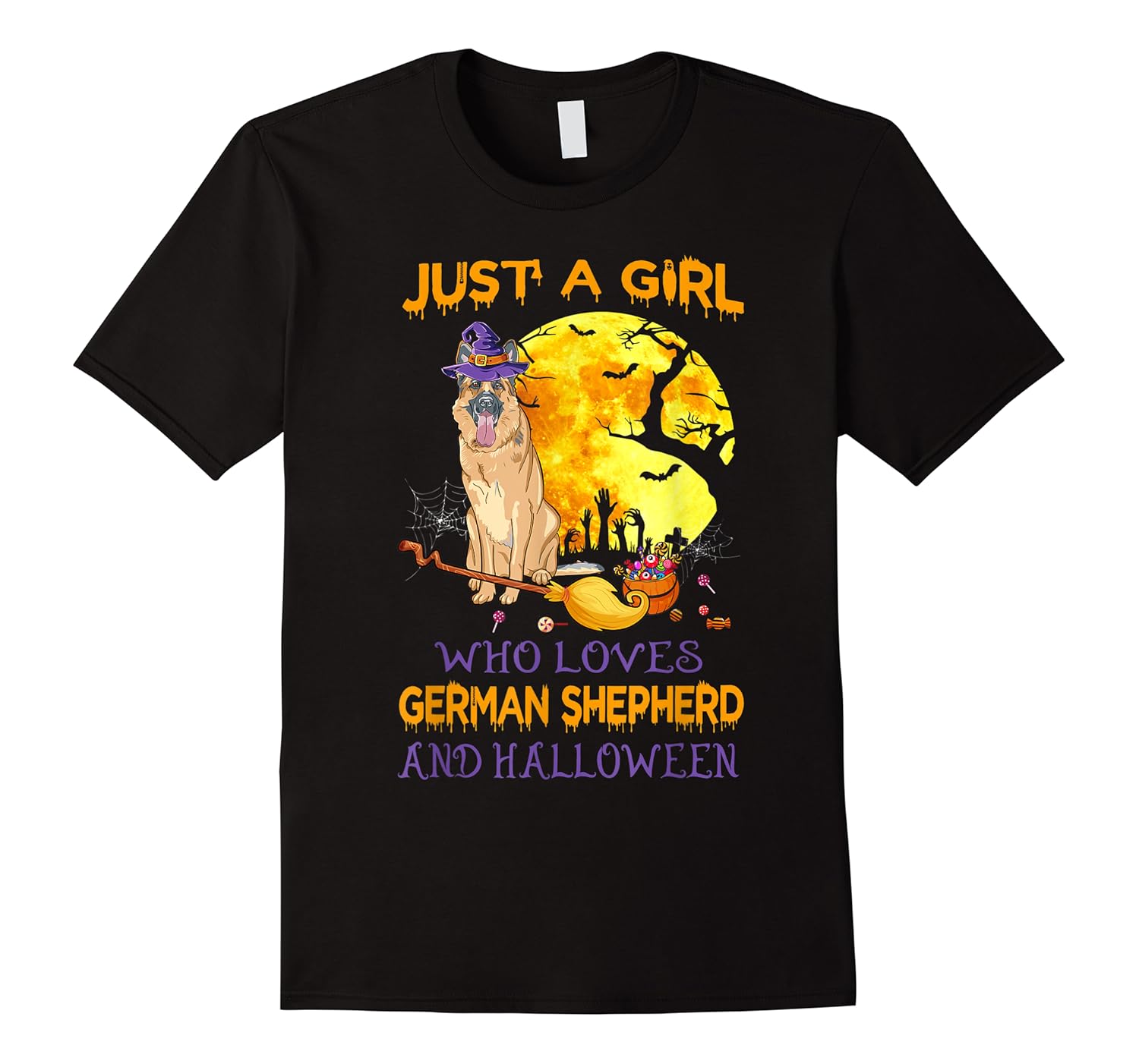 just a girl who loves german sheperd and halloween gifts shirts
