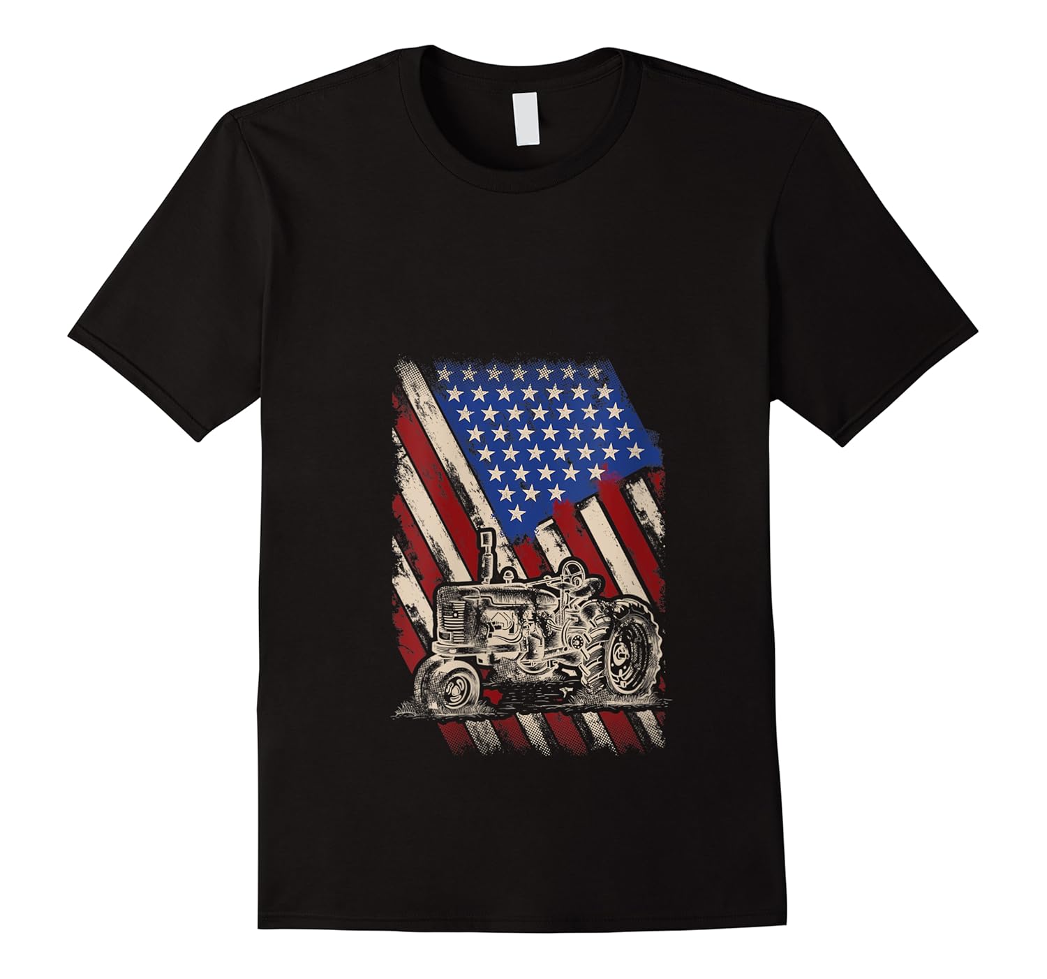 tractor vintage antique us american flag farmer birthday shirts