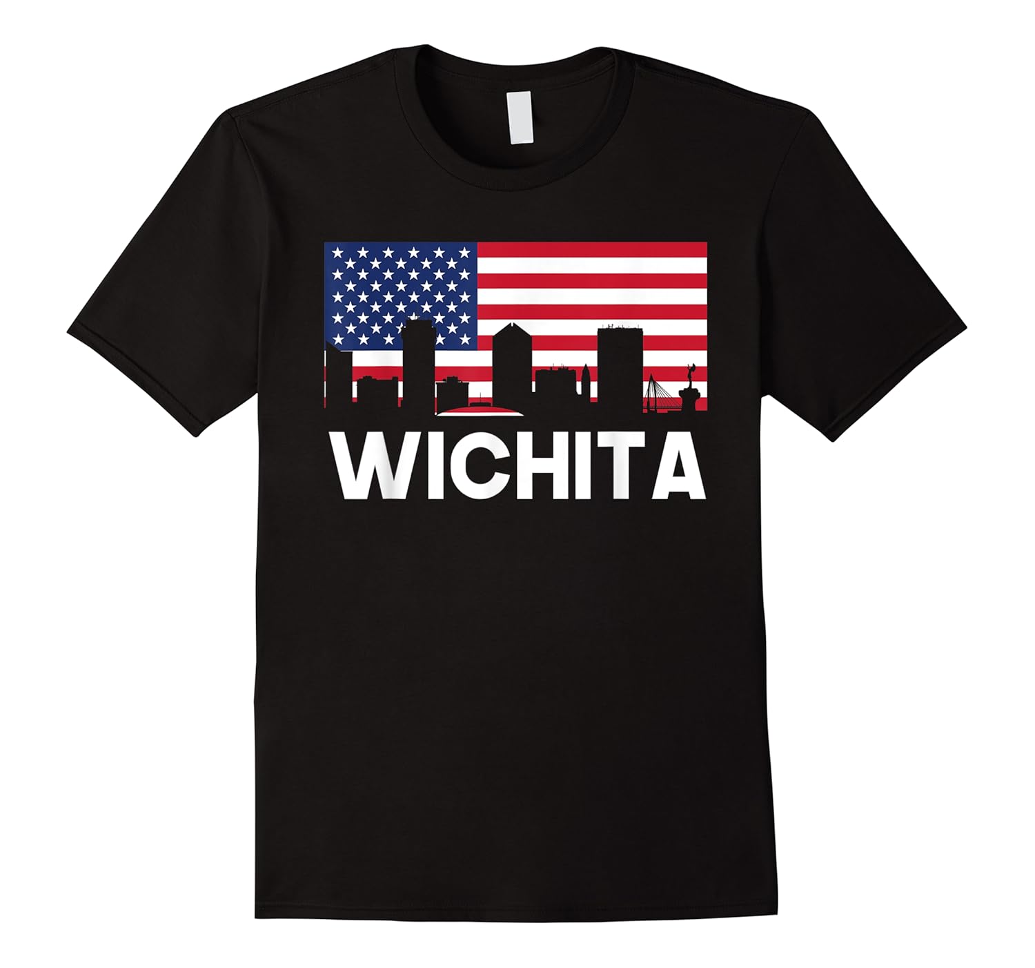 wichita ks american flag skyline shirts