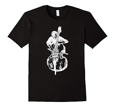 Acoustic Bass Musician Poster Style T-shirt