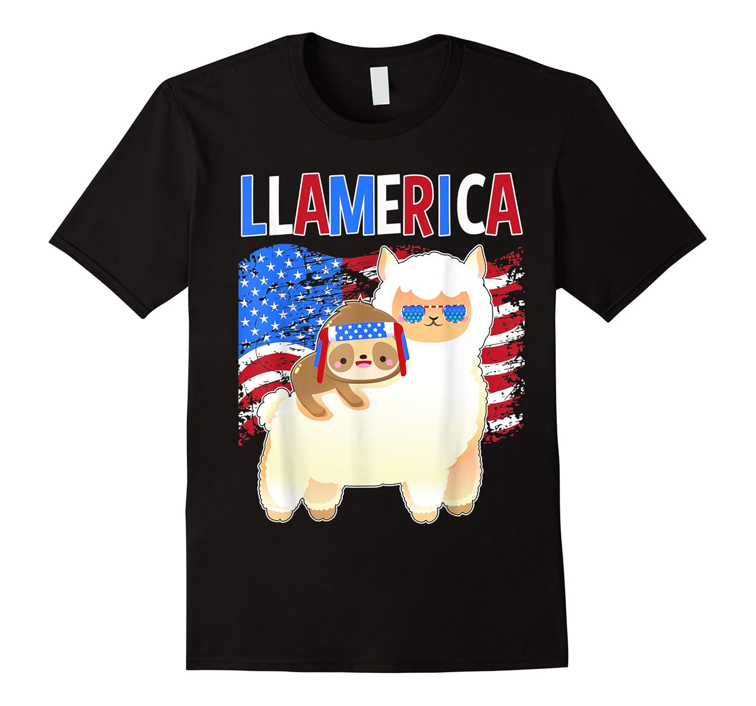 llamerica sloth llama usa flag 4th of july gifts merica shirts