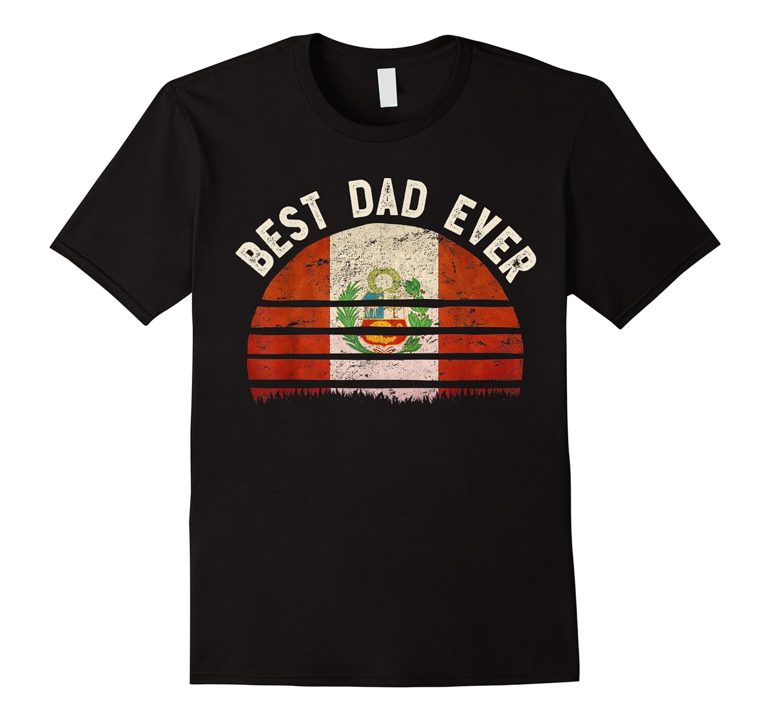 best dad ever peru vintage flag retro sunset art shirts