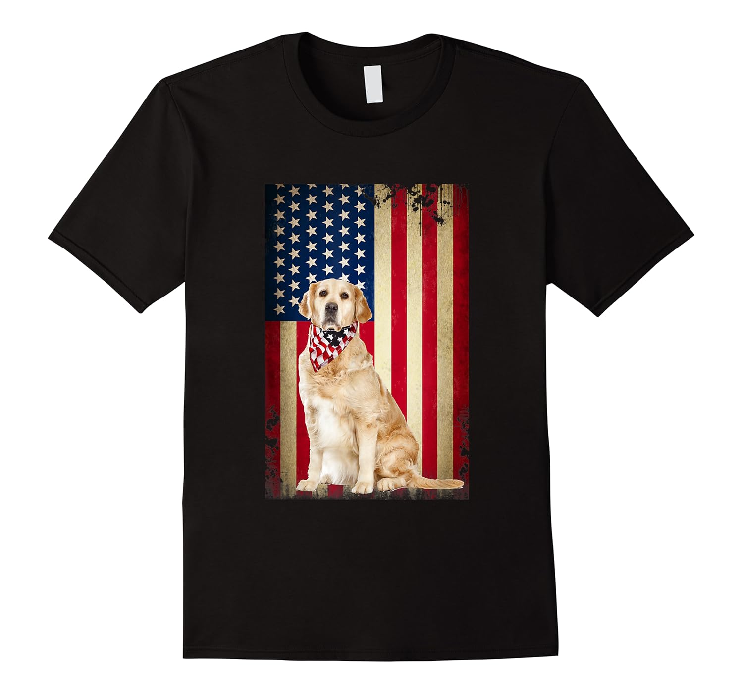golden retriever patriotic 4th of july america usa flag kerc shirts