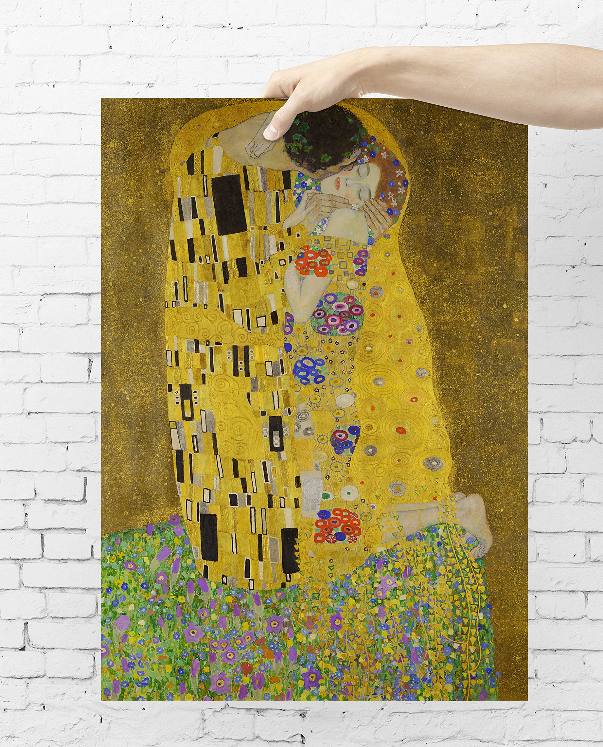Printistico Poster Gustav Klimt - Der Kuss (1907-1908) Kunstdruck ohne Rahmen, Wandbild - A4, A3, A2, A1, A0, XXL - Wohnzimmer, Schlafzimmer, Küche, Deko