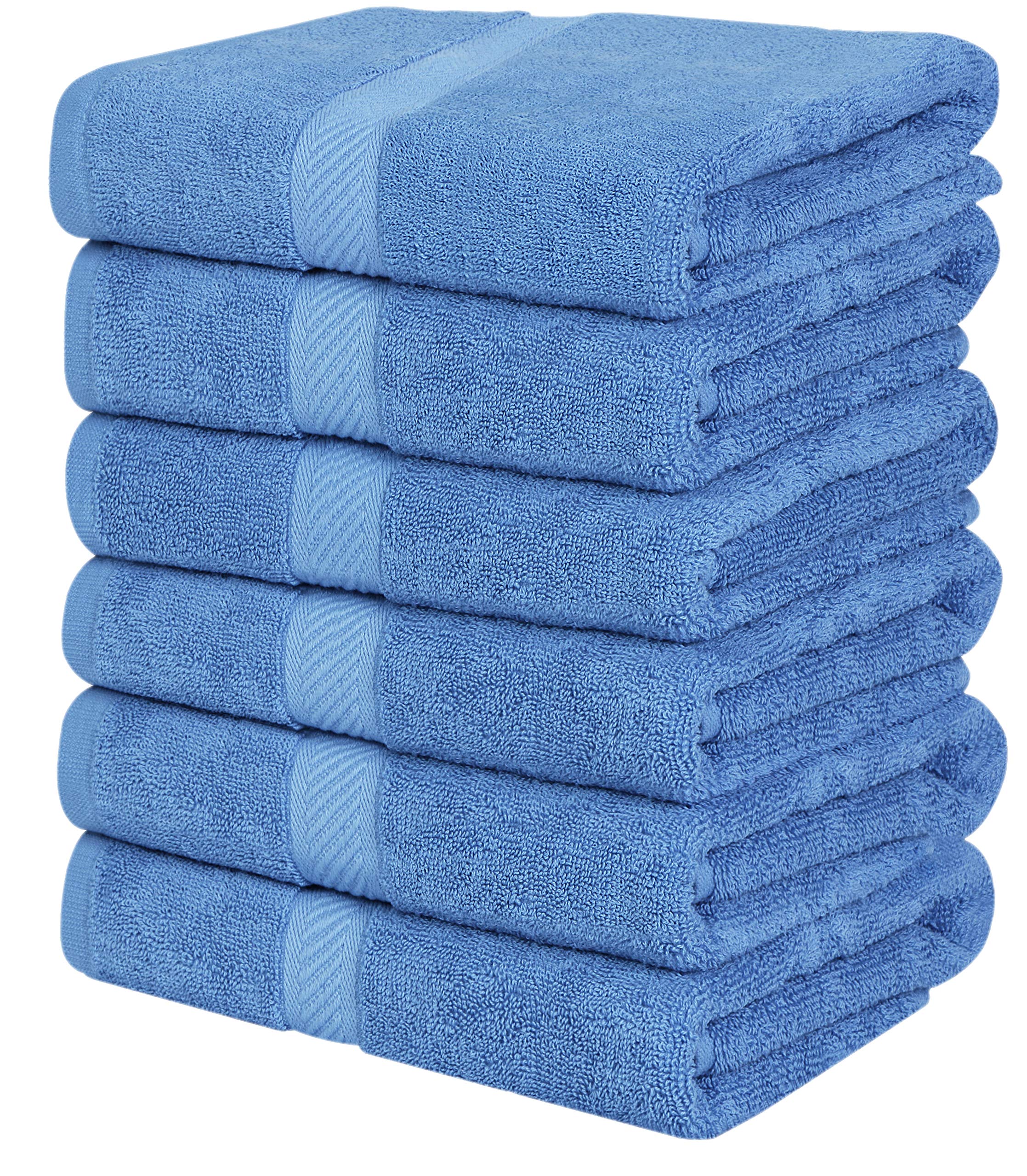 Utopia Towels - 6 Pack Bath Towel Set, 100% Ring Spun Cotton (56 x 112 CM) Small Lightweight and Highly Absorbent Quick Drying Towels, Premium Towels for Hotel, Spa and Bathroom (Electric Blue)