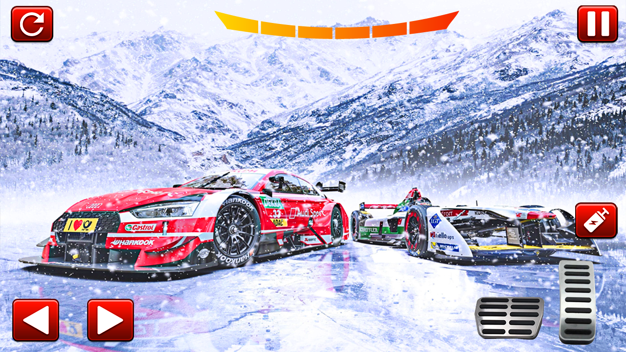 Superhéros Neige Course de voiture Jeux 3D, Superhéros Course de voitures Jeux de cascades