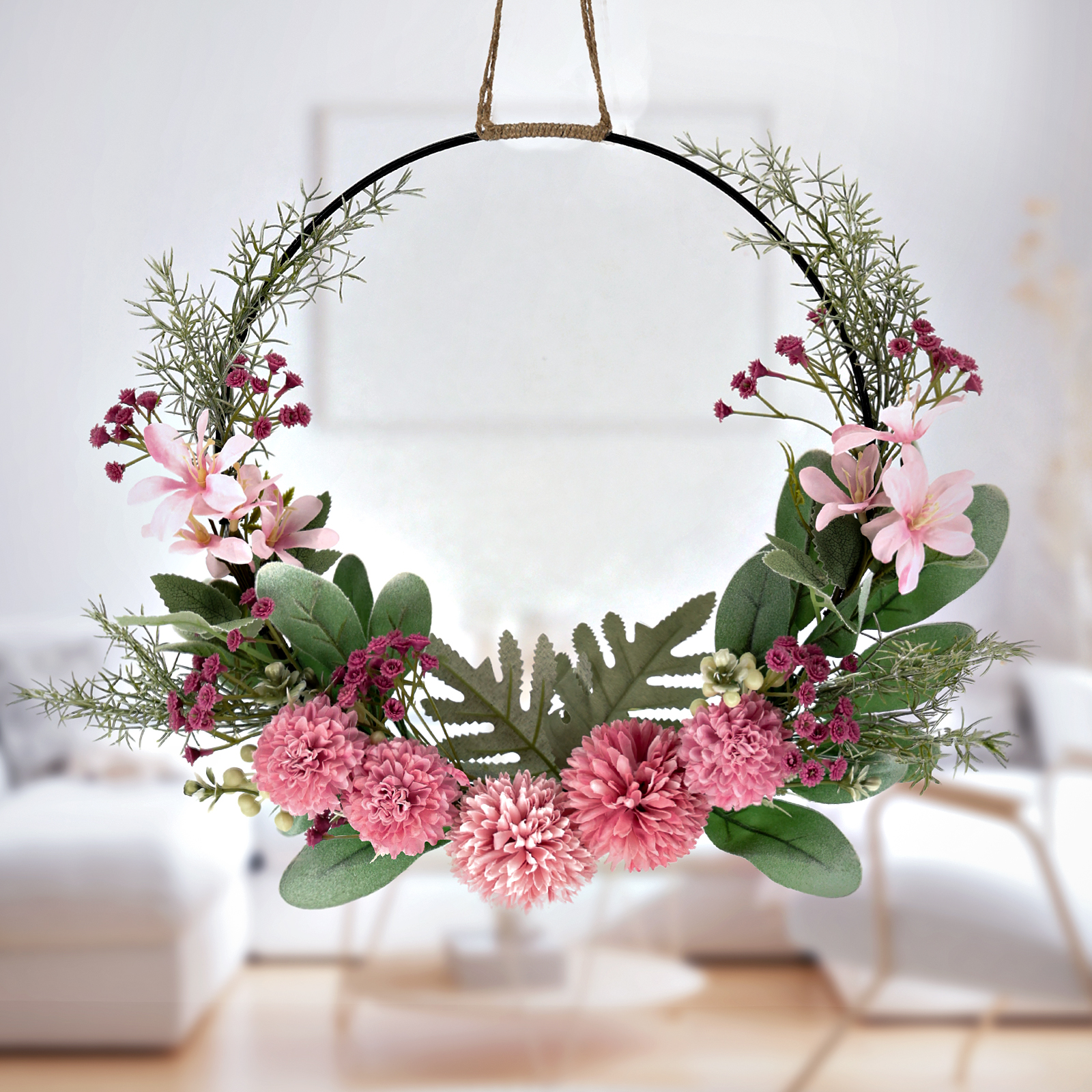 GIMOCOLL Türkranz Mit Hortensien 40x27cm - Ganzjährige Deko