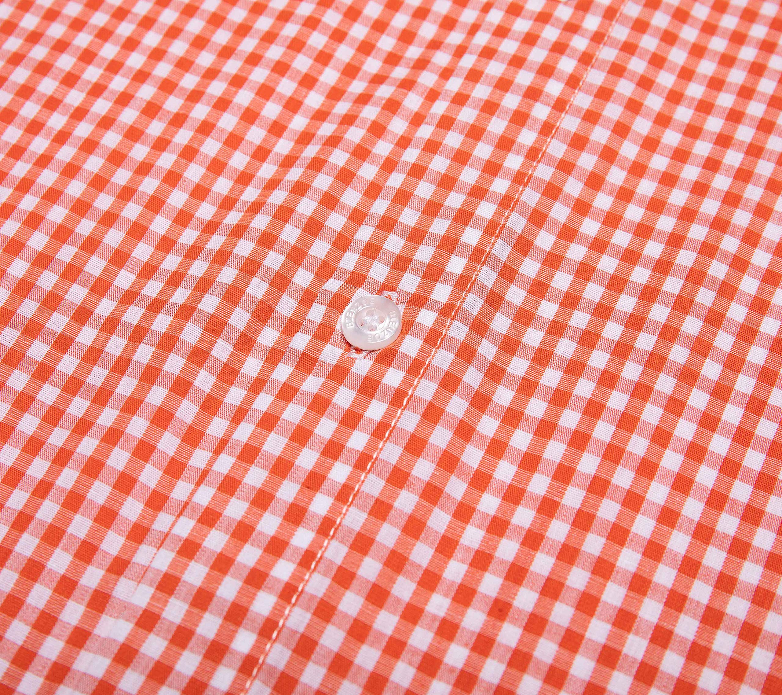 Bienzoe Camisa deportiva de manga corta de algodón a cuadros para niño - - 7-8 años