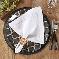 Vista 3 de Lightnpro - Juego de 6 servilletas de algodón con dobladillo blanco de 18 x 18 pulgadas, suaves y lavables, elegantes servilletas de mesa