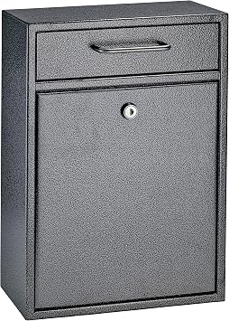 Mail Boss 7413 High Security Steel Locking Wall Mounted Mailbox-Office Comment Letter Deposit, Galaxy Drop Box,Medium | High security steel key drop box, deposit and suggestion box for office or home, indoor and covered outdoor use.