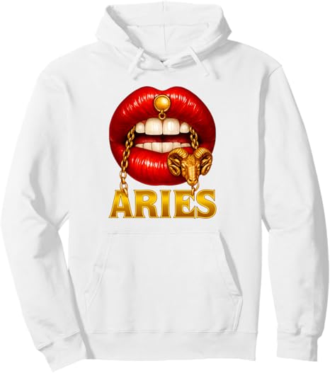 Lips Aries Zodiac Sign Astrology Birthday Afro Women Girl Pullover Hoodie
