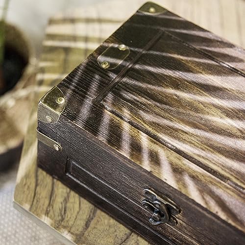 Miniatura 6 de Soul & Lane Sydney - Caja de almacenamiento de madera con tapa con bisagras y herrajes antiguos, 11 x 7.8 x 4.3 pulgadas, recuerdo de madera y baúl