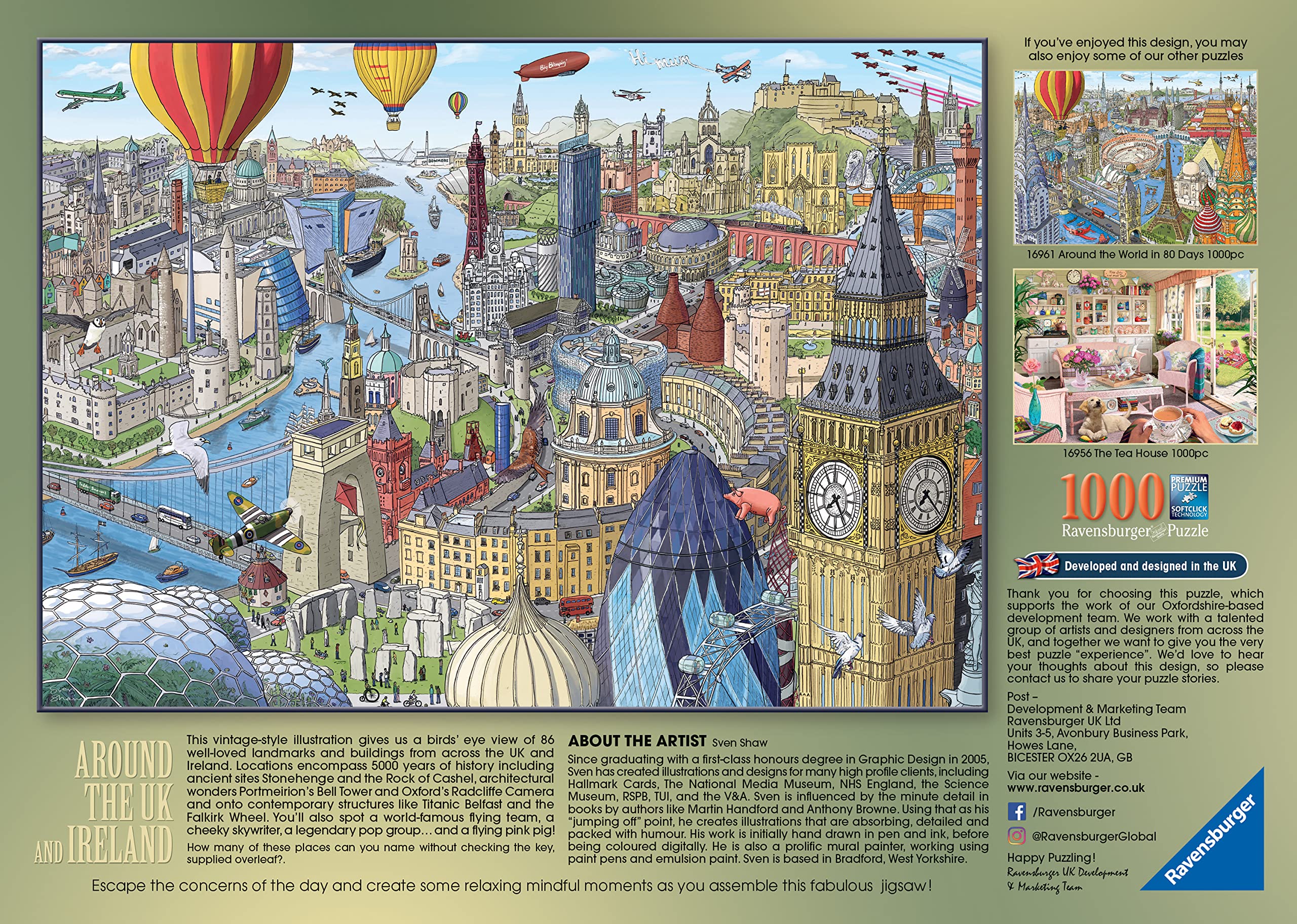 Ravensburger Around the UK & Ireland 1000 Piece Jigsaw Puzzles for Adults and Kids Age 12 Years Up, Multicolor - Image 3