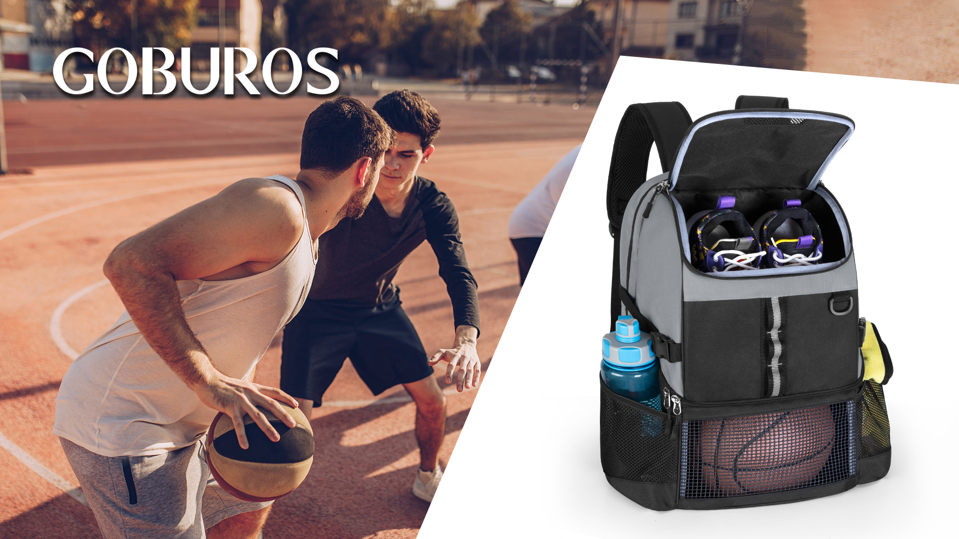 Amazon | GOBUROS バスケ リュック バスケットボール バッグ リュック