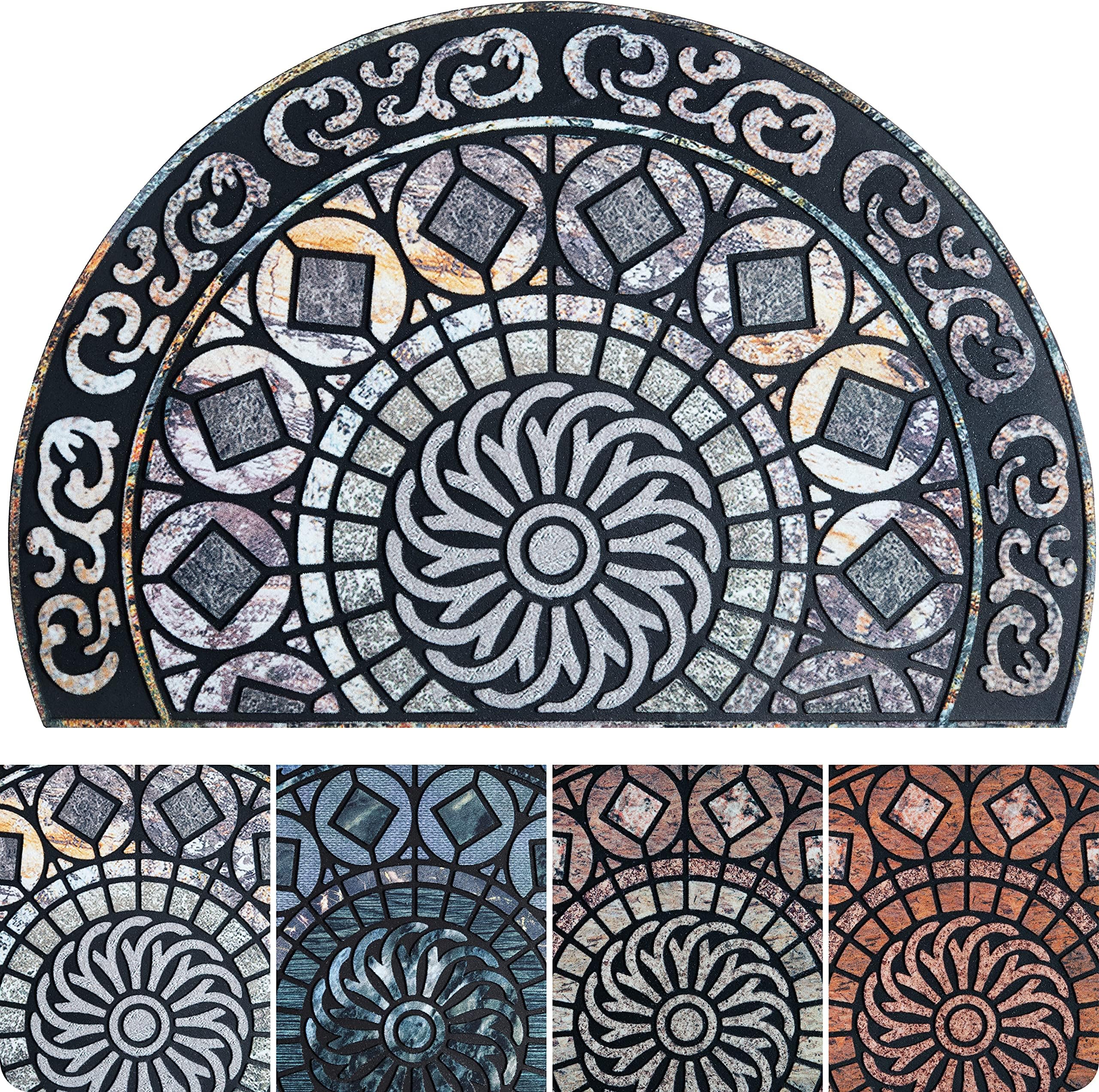 Ubdyo Front Door Welcome Outdoor Mat - Heavy Duty With Non-Slip Leak-Proof Rubber Backing - Scrapes Dirt - Low Profile Pet-Friendly and Stylish - Large Sweet Home Gift - Durable Construction 23" x 36"