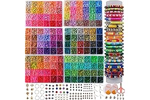 XMZCOLA 6mm Flat Clay Beads Bracelet Making Kit