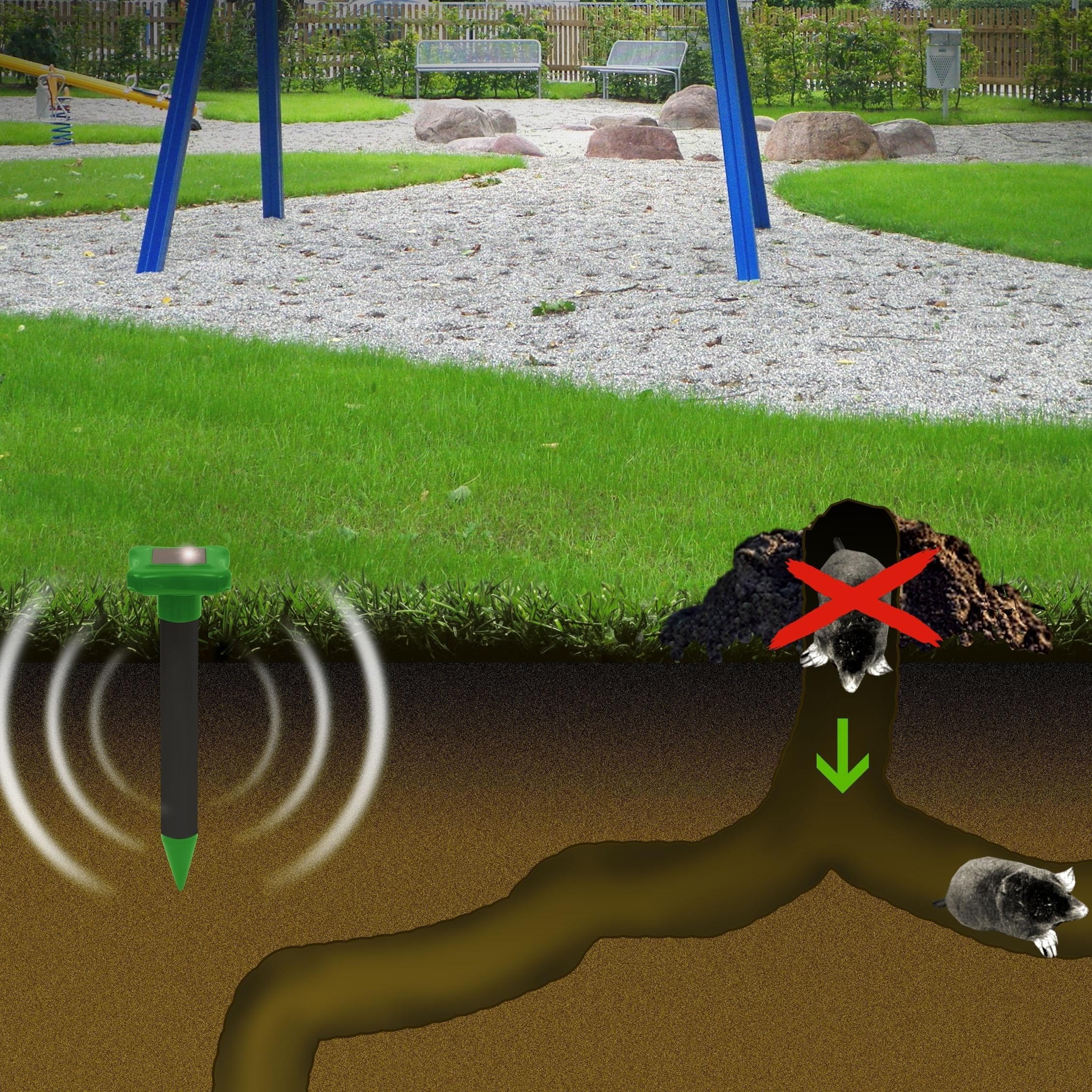 Maulwurf Vertreiben Solar Maulwurf Vertreiber 6 Stück, Ultraschall Maulwurfschreck, IP65 Wühlmausschreck Solar - Foto 11