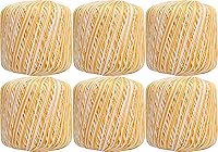 Vista 44 de Threadart - Paquete de 6 bolas de hilo de ganchillo multicolor 100% algodón puro, color 52