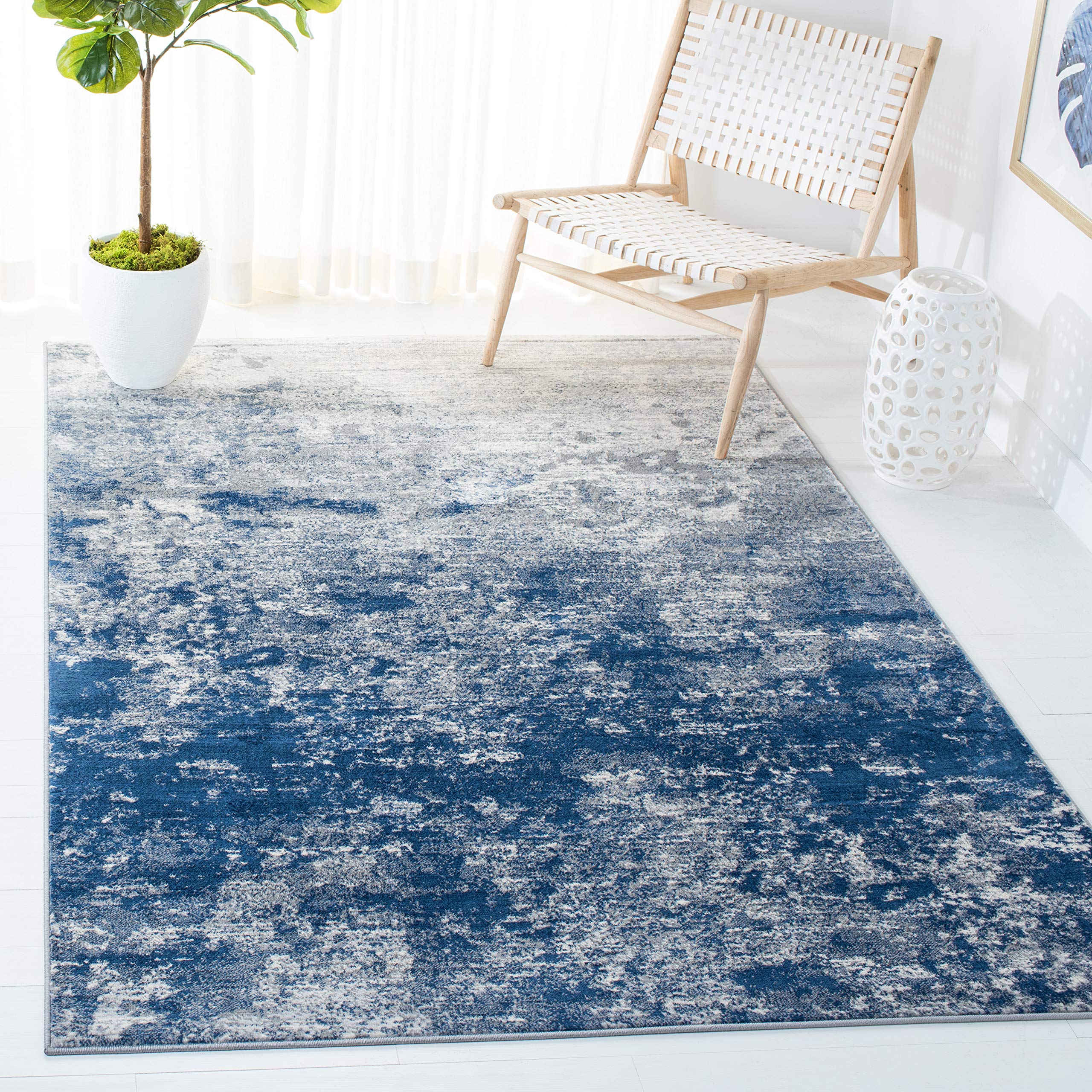Tapis contemporain Safavieh Brentwood gris et marine de qualité