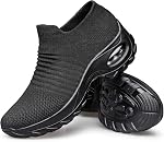 YHOON Women's Walking Shoes - Sock Sneakers Slip on Mesh Platform Air Cushion Athletic Shoes Work Nurse Comfortable