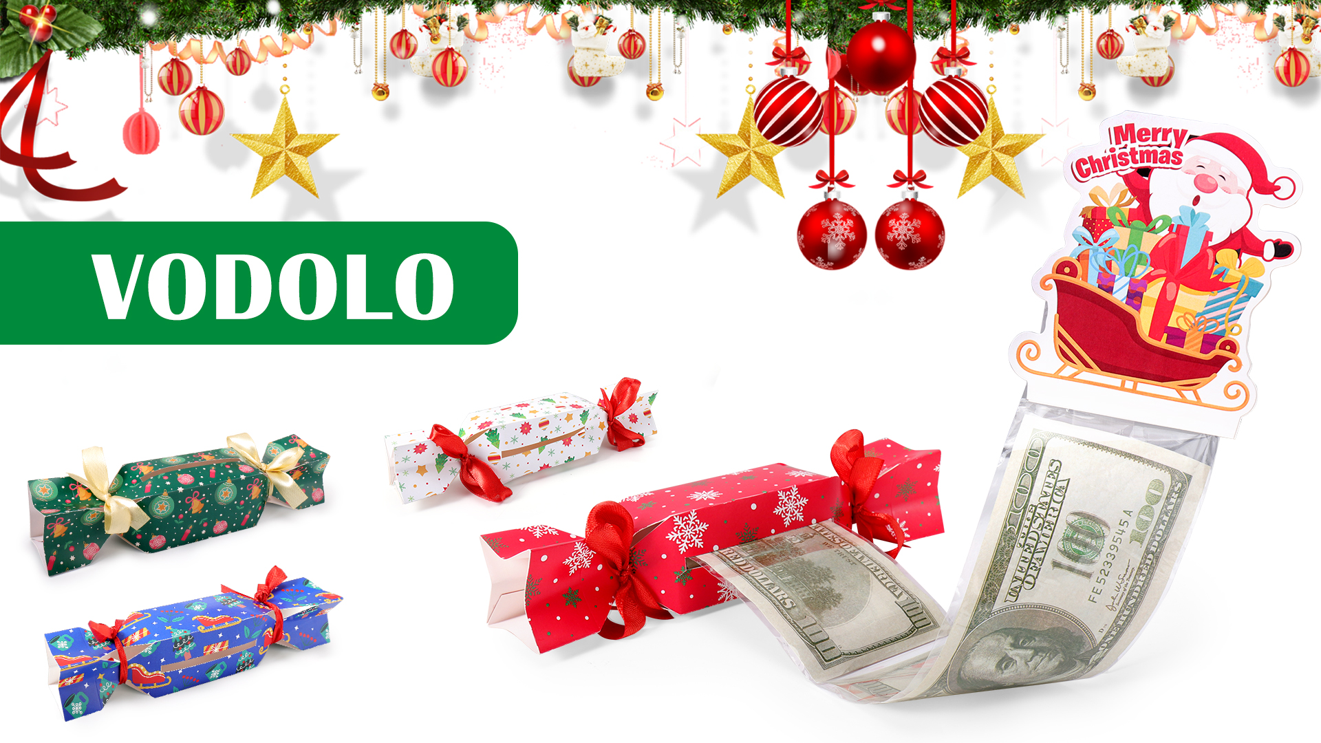 Amazon.com: Vodolo 4PCS Christmas Money Box for Cash Gift Pull