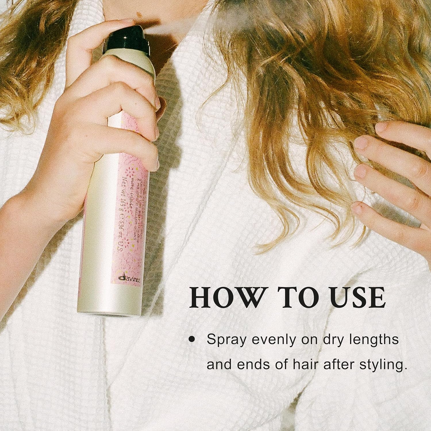 Davines This Is A Shimmering Mist, No Hold Shine & Gloss Spray - Adds Instant Shine & Velvety Feel - Anti-Frizz & Anti-Static Finish, 6.76 Fl Oz - Image 4