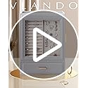 Vlando-Large-Jewelry-Organizer-with-Glass-Window-Jewelry-Box-for-Necklaces-Earrings-Rings-Bracelets-Watches-Jewelry-Storage-Case-Mothers-Day-Gift-for-Mom-Wife-Women-Girls-Grey