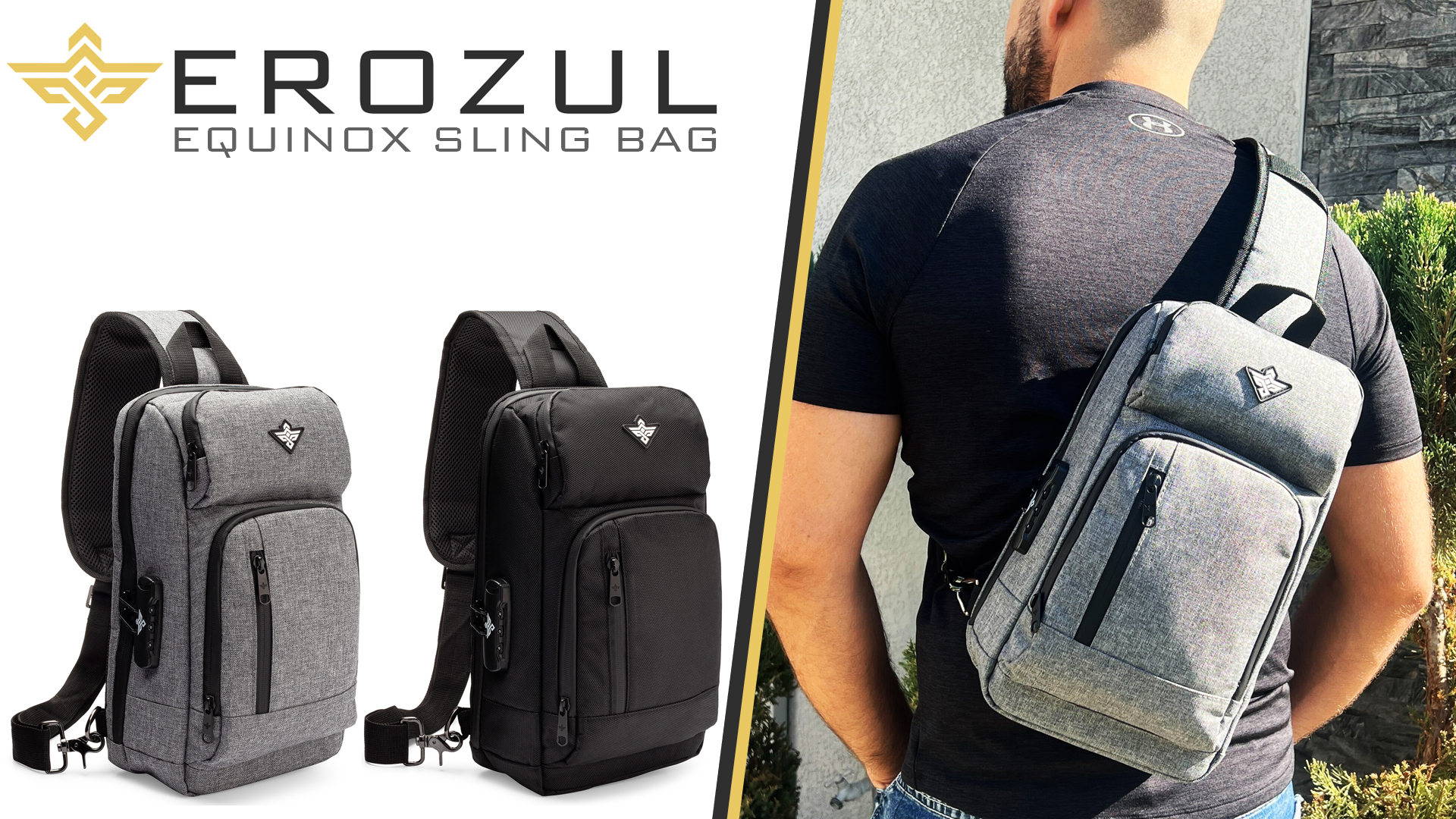 Amazon.com | Erozul Equinox Sling Backpack Anti Theft Combination