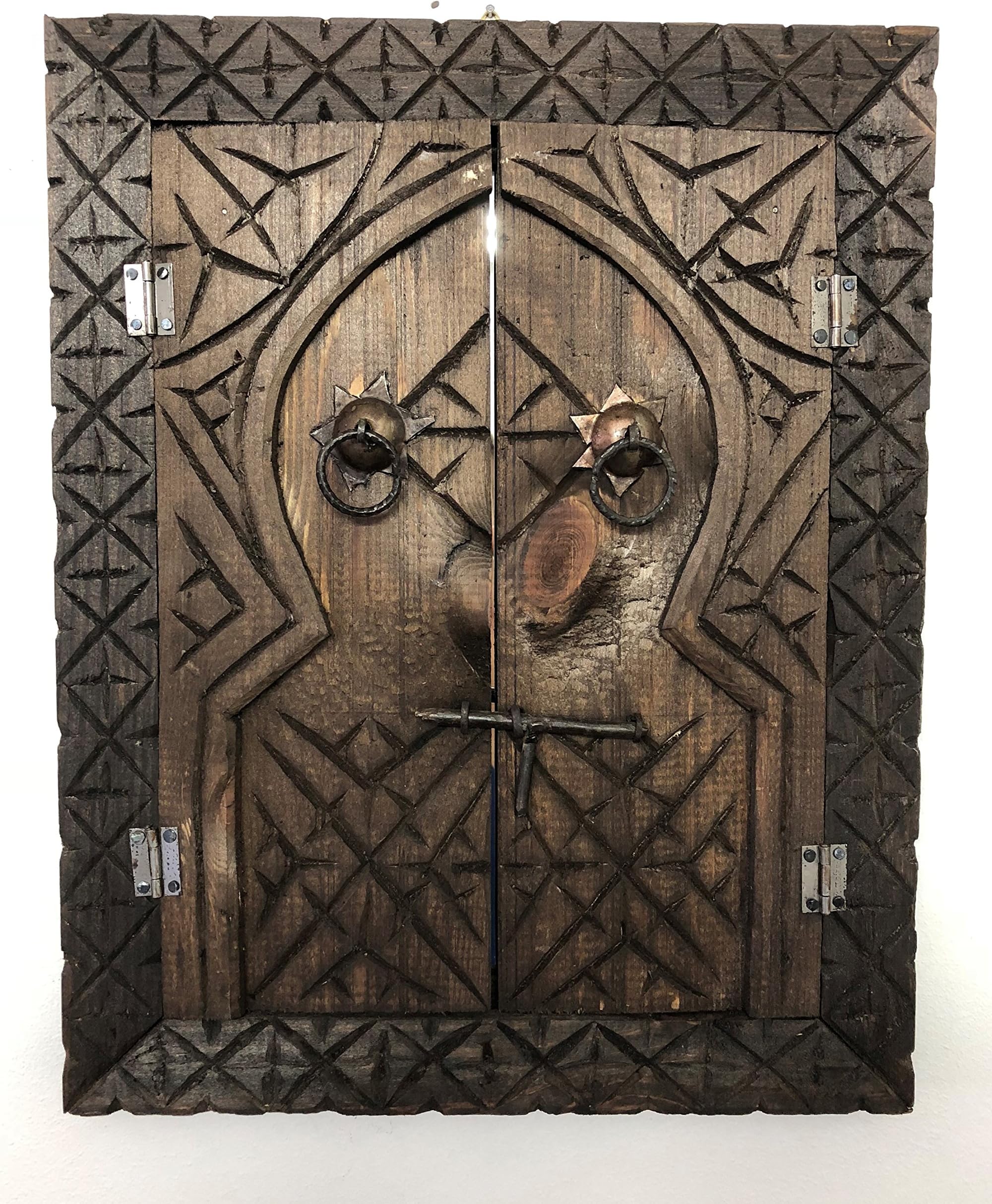 Ethnic Furniture Carved Wood Frame Wall Mirror in Morocco Moroccan 1316 Moroccan Ethnic African Craft Hand Made