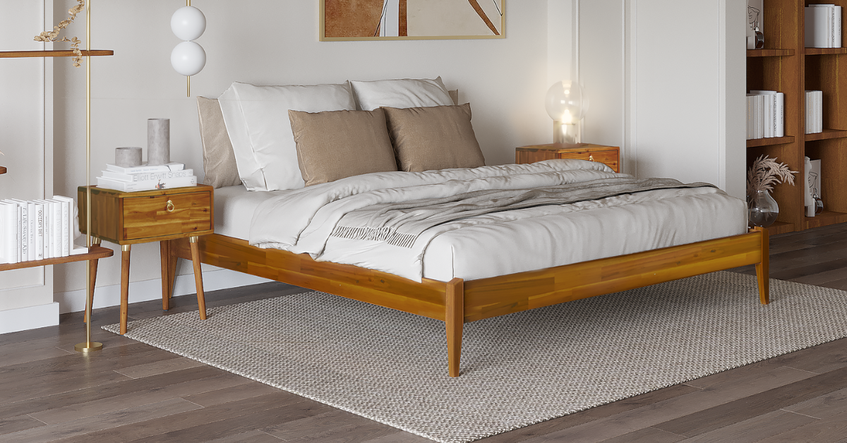 Amazon.com: Bme Dinkee King Bed Frame Wood 15 Inch - Solid Wood