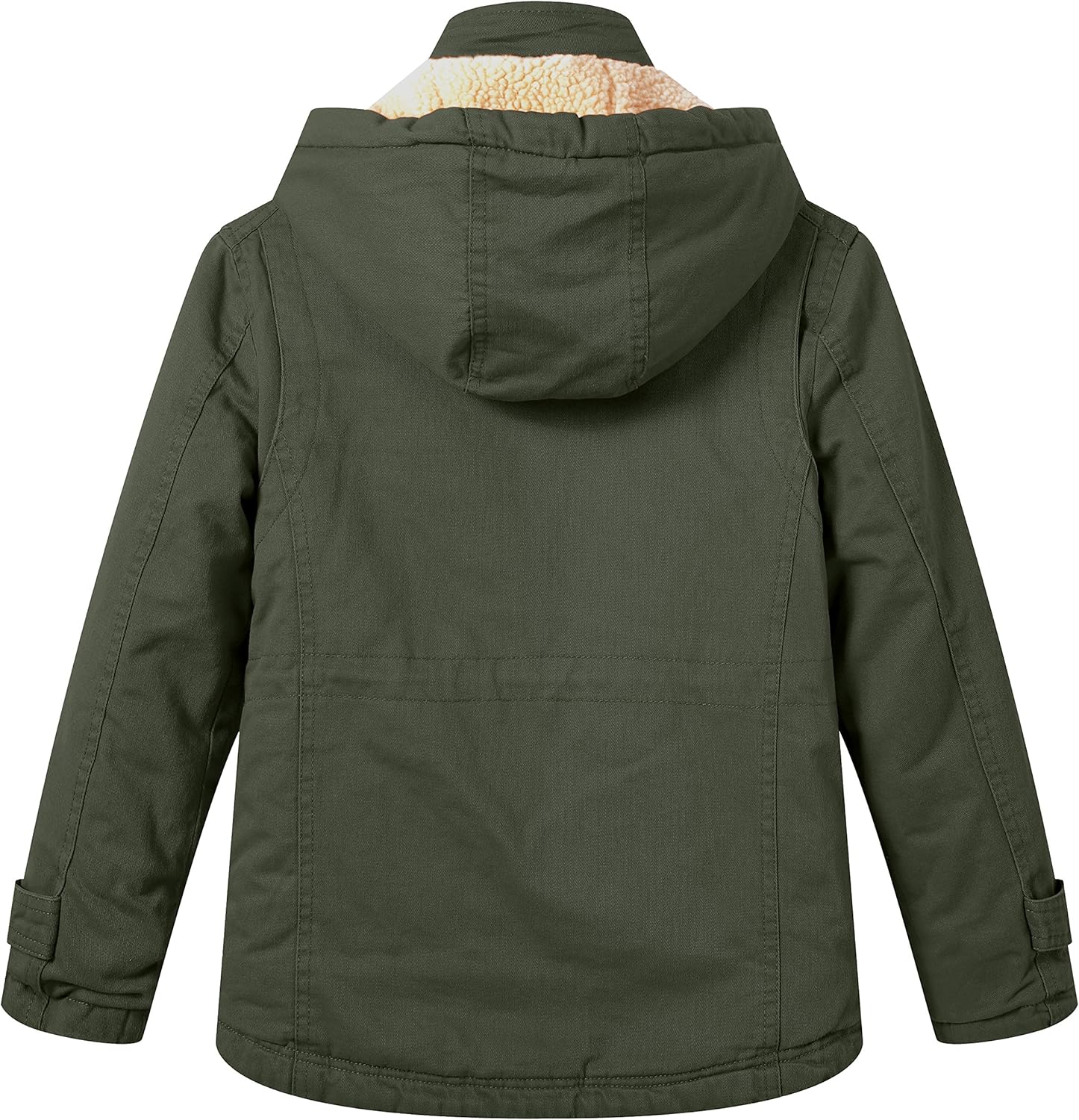 WenVen Girl's Winter Sherpa Jacket Thicken Cotton Parka Coat with Removable Hood - Image 2